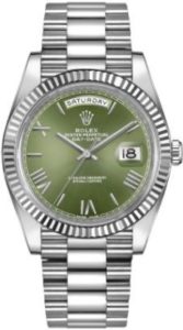 Rolex Day-Date 40 60th Anniversary 18ct White Gold Olive Green Dial ($59,995)