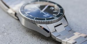 Richard Le Grand OceanFarer black dial silver bracelet watch for men