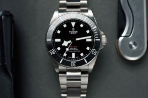 Tudor Pelagos 39 silver black dial watch for men
